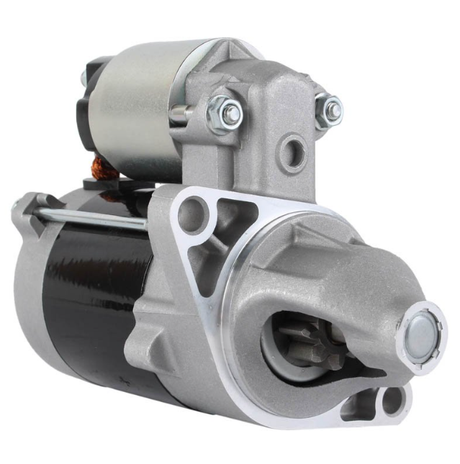Starter Motor ATV City for John Deere and Kawasaki, silver/black metal housing.