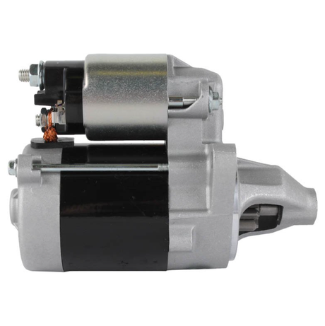 Starter motor for John Deere and Kawasaki; silver housing, black body