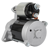 Starter motor for John Deere / Kawasaki with black and silver housing.
