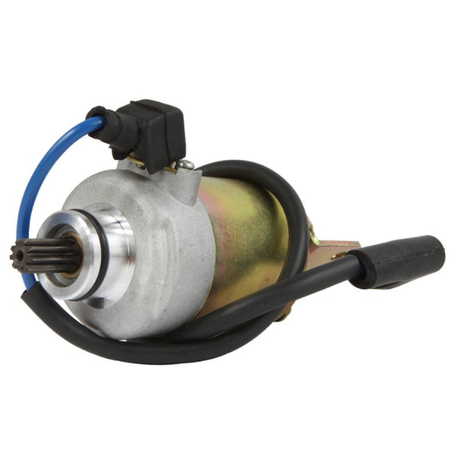 Starter motor for Polaris Phoenix/Sawtooth 200, metal housing with blue lead wire, OEM 0453024, ATV City