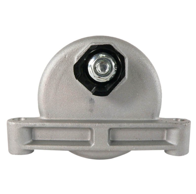 Starter motor for Yamaha Grizzly 550/700 ATV, silver housing with mounting bracket.