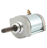 Starter motor for Suzuki LT-A700X/LT-A750X KingQuad ATV, silver housing with splined shaft