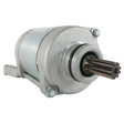 Starter motor for Yamaha YFZ450R/YFZ450X (2009–2020), OEM 18P-81890-00-00, metallic silver finish.