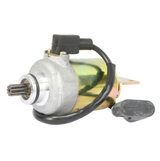 Starter motor for Kymco Mxer 150 / MXU 150, metal body with black solenoid and wiring