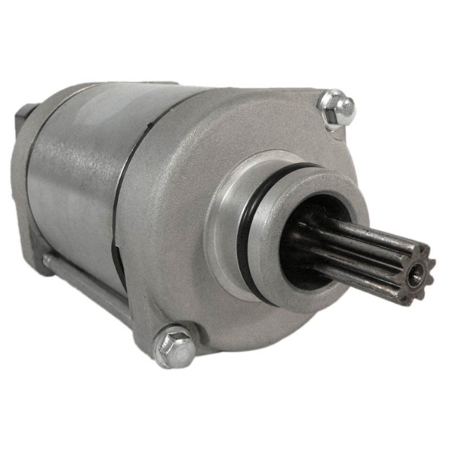 Starter motor for Honda TRX700XX ATV (2008–2009), OEM by ATV City, silver metal housing