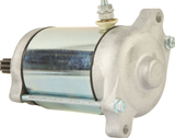 Starter motor ATV City, silver metal body with mounting flange and top terminal stud.