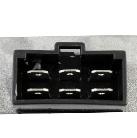 Regulator Rectifier connector, black plastic housing with six pins