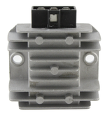 Regulator Rectifier for Kawasaki ATV with gray aluminum heatsink and black 3-pin connector