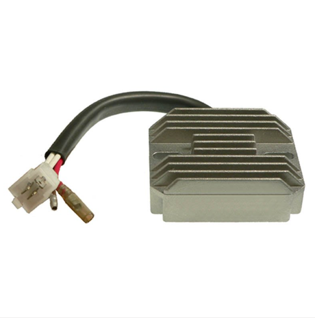 Regulator rectifier for Yamaha Warrior 350 / Wolverine 350 (2002-2005) with aluminum finned housing and wiring harness