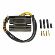 Regulator rectifier kit by DGT Agri for Suzuki ATVs; black heat-sink module with yellow wiring and multiple plug connectors