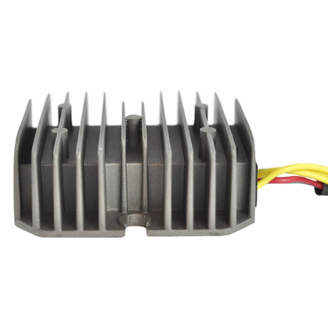Regulator rectifier for Honda TRX 300 EX ATV; gray aluminum heat-sink with red and yellow wires (ATV City)