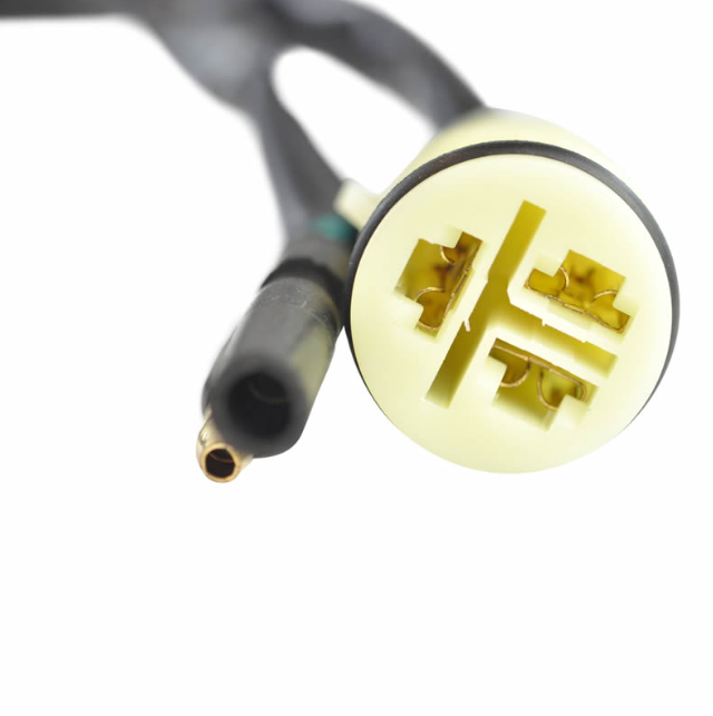 Regulator rectifier connector for TRX 300 EX Fourtrax/Sportrax, 1993–2006, yellow 4-pin plug on black wiring harness