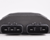 MOSFET regulator/rectifier module for ATVs, black with dual 2-pin connectors.
