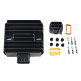 Regulator Rectifier by ATV City for ATVs/UTVs; black finned unit with multi-pin connectors and seals.
