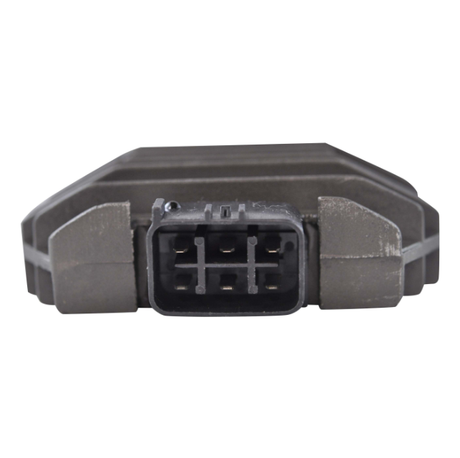 Regulator Rectifier ATV City, black unit with 6-pin connector for Yamaha and Suzuki ATVs.