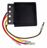 Regulator rectifier module with red, yellow and brown lead wires and blade connectors