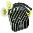Regulator Rectifier by ATV City; black aluminum heatsink with yellow 2-pin connectors and wiring