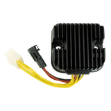 MOSFET regulator rectifier for Polaris Sportsman 700/800 (2005–2006); black finned unit with yellow and red wires