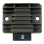 Regulator rectifier for Kawasaki KLX 650 motorcycle, black finned voltage regulator with mounting holes and connector