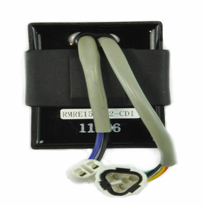 CDI module for Kawasaki KEF 300 Lakota/KLF Bayou B/C, ATV City ignition unit with gray wires and twin white connectors.