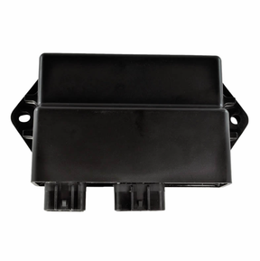 CDI module for Yamaha YFM 350 Warrior, black ignition control unit with dual bottom connectors and mounting tabs