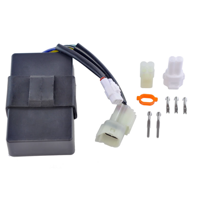 CDI Module for Kawasaki KLF 400 Bayou ignition system, black with wiring harness and multi connectors (1 set)