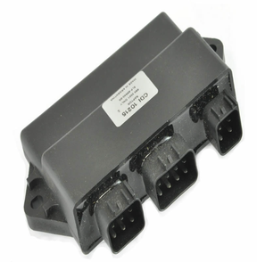 CDI Module for Yamaha YFM 660R Raptor, black ignition module with three connectors.