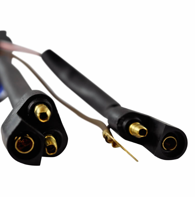 Pair of CDI module connectors for Polaris ATV, black housings with gold-plated pins