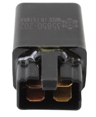 Starter relay by DGT Agri, black rectangular Honda-compatible electrical relay with two blade terminals