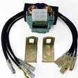 Universal 12V starter relay solenoid kit by DGT Agri for Arctic Cat ATV, green solenoid with harness and two mounting brackets