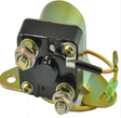 Starter relay solenoid for Suzuki GS motorcycle, black solenoid with mounting bracket and brass terminal studs