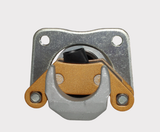 Rear brake caliper replacement for Polaris Sportsman 570/Scrambler ATVs, ATV City aftermarket part in orange and silver.