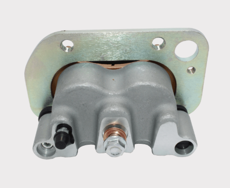 Front Left Brake Caliper by ATV City for Polaris Ranger 570 EFI (2014–2023), silver metal with mounting bracket