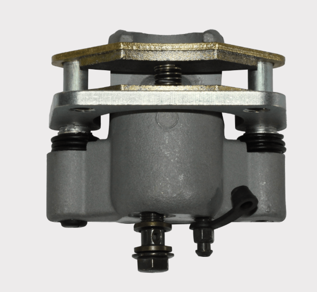 Rear Right Brake Caliper for Polaris Ranger 570 SP, gray body with gold mounting bracket, OEM 1914110