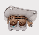 Brake caliper for Can Am Maverick Commander OEM 705600679, front left and right, silver housing with copper brake pads