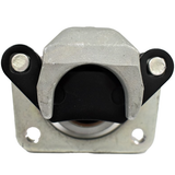 Brake caliper, rear right for Polaris Ranger/RZR (2009–2020); silver aluminum with black mounting bracket.