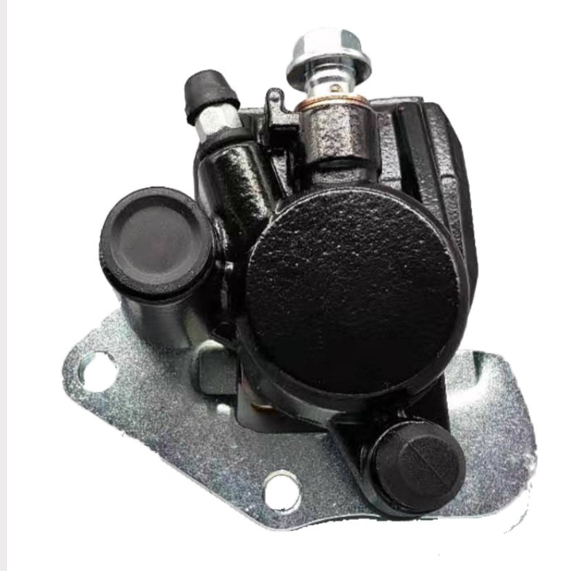 Front right brake caliper for Kawasaki KVF 300/360/400 Prairie, black metal with mounting bracket