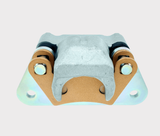 Rear right brake caliper, gray metal body with copper mounting brackets, for Polaris Ranger 902 Diesel / Ranger XP 1000