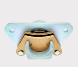 Polaris Ranger Diesel rear brake caliper direct replacement, tan mounting bracket with silver hardware