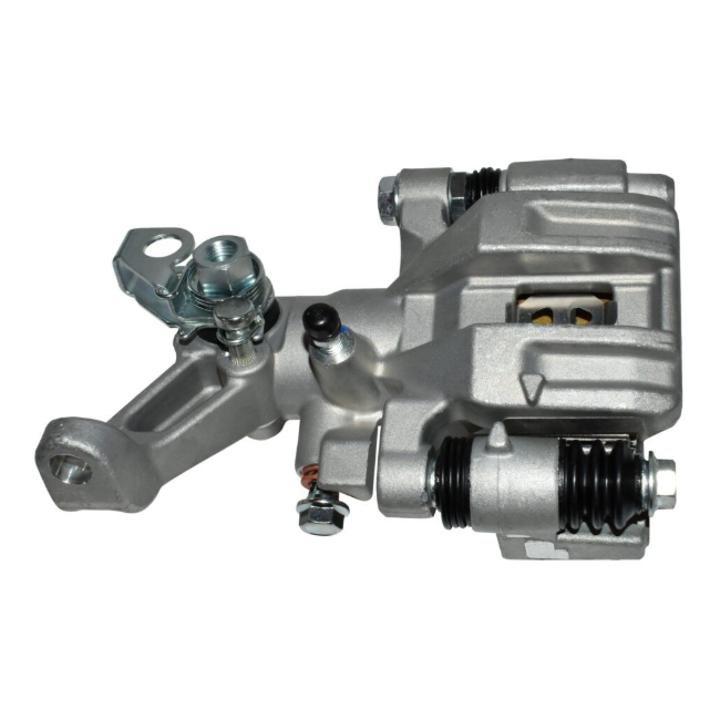 Rear brake caliper in silver with mounting bracket for Honda TRX 420/500/520/650/680 FA and Pioneer 520
