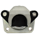 Rear left brake caliper for Polaris Ranger/RZR; ATV City, silver caliper with black mounting bracket.