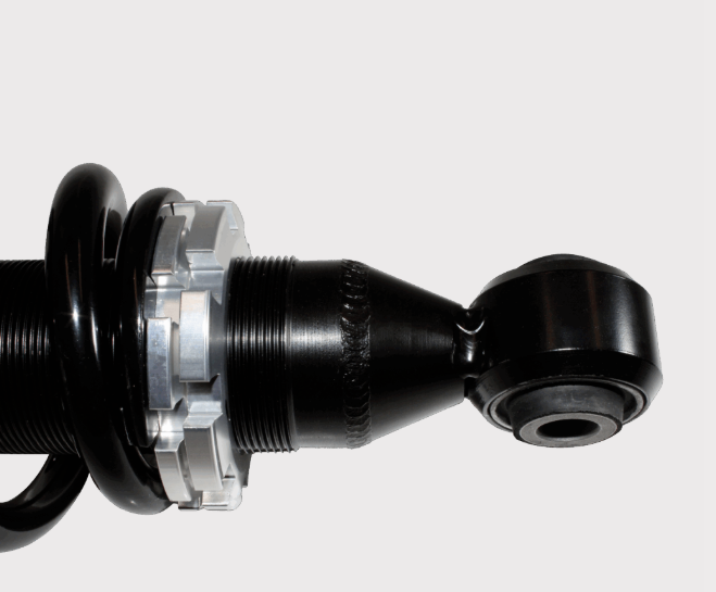 Hyper Front Shock Absorber for Kawasaki Mule Pro DX; black gas shock with preinstalled spring preload