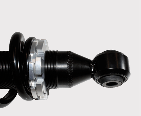 Hyper Front Shock Absorber for Kawasaki Mule Pro DX; black gas shock with preinstalled spring preload