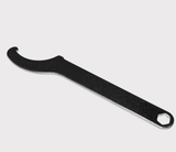 Front shock absorber adjustment wrench by Hyper, black metal with curved hook end