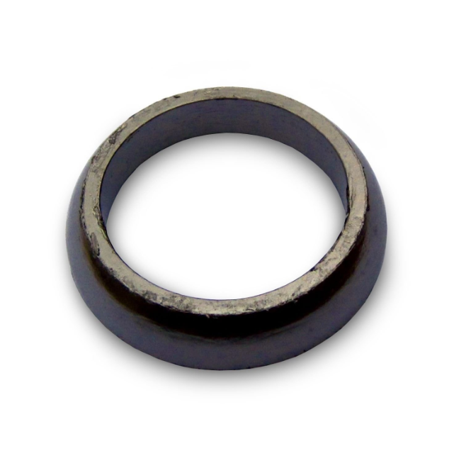 Exhaust muffler gasket, black rubber with steel inner ring, ATV City