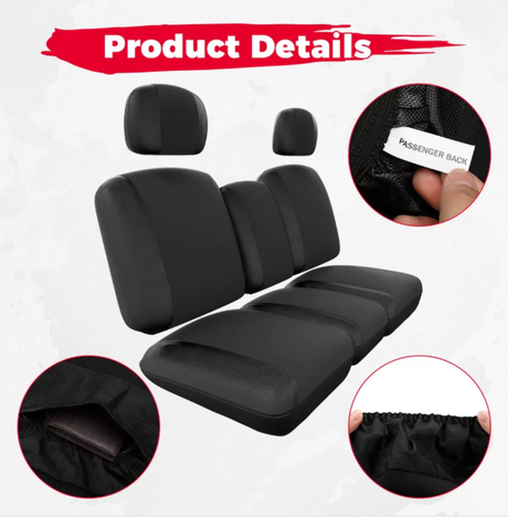 Seat Over Cover Kit for Can-Am Defender HD8/HD10, 3-seat canvas set, black, ATV City