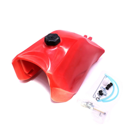 Fuel Tank for Honda TRX300 FourTrax (1993–2000), red, by ATV City with hose kit and fittings