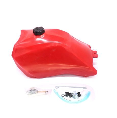 Fuel tank for Honda TRX300 FourTrax (1993–2000), red, with hoses and fittings