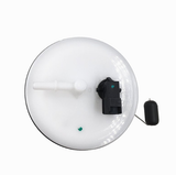 Fuel pump assembly for Suzuki King Quad; white circular unit with black connector and float