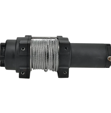 All Balls Racing 3500lb 12V steel-wire winch for ATV/UTV, black body with coiled steel cable